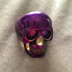 Skull Ring Purple and Gold